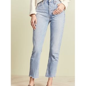 Zephyr Wash Riley High Rise Straight Crop Jeans